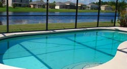 Thea beautiful pool overlooking the lake!